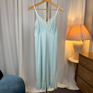 Vintage Kayser Soft Blue Lace Slip